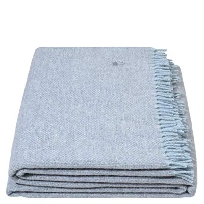 Image of Zoeppritz since 1828 Must Relax Blanket Pure Virgin Wool Plaid with Fringes 130 x 190 cm 505 Powder Blue