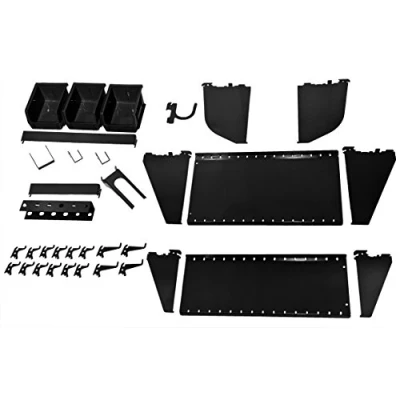 Image of Wall Control KT 400 WRK B Slotted Tool Board Workstation Accessory Kit for Pegboard Only, Black