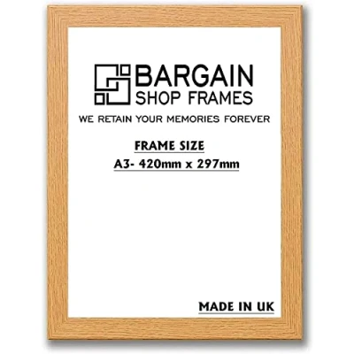 Image of Bargain Shop Az OAK WOODEN EFFECT PICTURE PHOTO POSTER FRAMES (A3 (11.75&quot;x16.5&quot;) (420mm x 297mm))