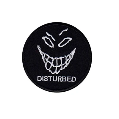 Image of Disturbed Smile Us Metal Band Patch Badge Embroidered Iron on Applique Souvenir Accessory