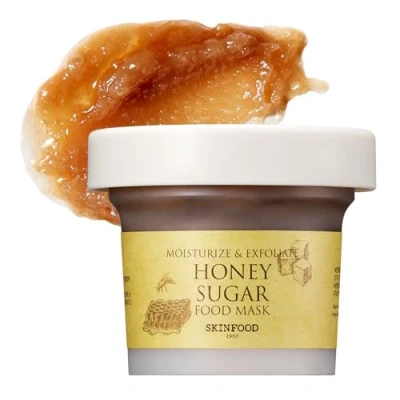 Image of SKINFOOD Mask Honey Sugar 120g Facial Pore Cleanser, Nourishing &amp; Firming Skin Exfoliator Wash Off Face Masks w/Melting for Healthy and Smooth Shower Proof Texture (4.23 oz)