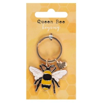 Image of Exclusive Metal Queen Bee Design Enamel Keyring 6.5cm x 4.5cm (1 Pc.) Eye catching Perfect Accessory