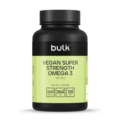 Image of Bulk Vegan Super Strength Omega 3 Softgels, 1200 mg, Pack of 60, 60 Servings, Packaging May Vary