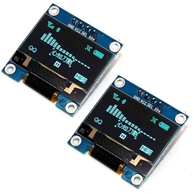 Image of Fasizi 2Pcs 0.96&quot; I2C IIC SPI Serial 128x64 OLED Display Module Board with Pin Headers for Arduino Blue font