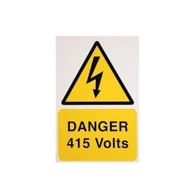 Image of Warning Signs DANGER 415 VOLTS RIGID S/A PVC