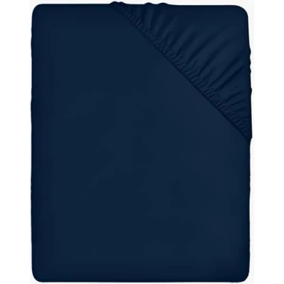 Image of Utopia Bedding Fitted Sheet Double, Navy Deep Pocket 14 inch (35 cm) Easy Care Soft Brushed Microfibre Fabric Shrinkage and Fade Resistant Bottom