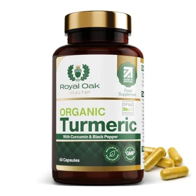 Image of Organic Turmeric and Black Pepper Capsules with 95% Curcumin, tumeric Supplements high Strength, Certified by Soil Association, 60 Vegan