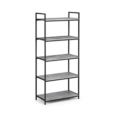 Image of Julian Bowen Staten Tall Concrete Bookcase Concrete/Black Bookcases
