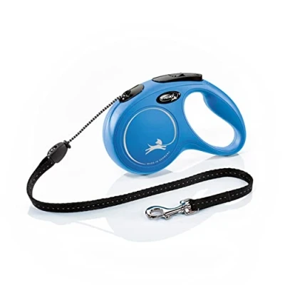 Image of Flexi New Classic Cord Blue Medium 5m Retractable Dog Leash/Lead for dogs up to 20kgs/44lbs