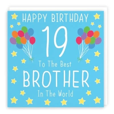 Image of Hunts England Brother 19th Birthday Card Happy 19 To The Best In World Iconic Collection Fun