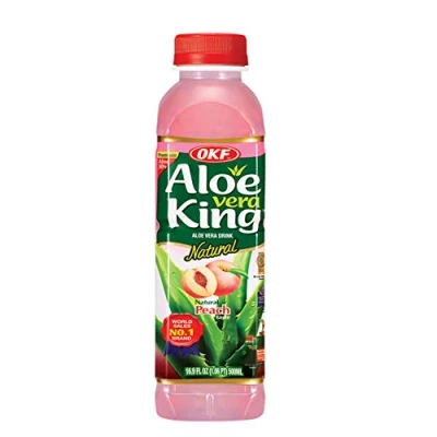 Image of OKF Aloe Vera Drink Peach, 500 g Pack of 20