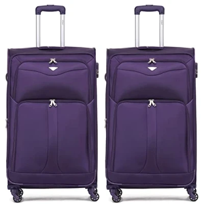 Image of Flight Knight Lightweight 4 Wheel 800D Soft Case Quilted Suitcases Anti Crack Cabin &amp; Hold Luggage Options Approved for Over 100 Airlines Including easyJet, BA Many More!