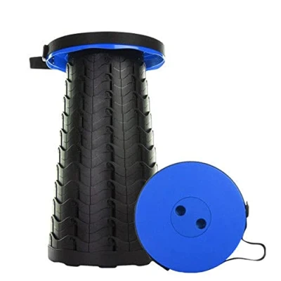 Image of Portable Telescopic Stool, Retractable Folding Stool Camping Lightweight Stool，for Outdoor BBQ Fishing Hiking Maximum Load 397 lb（Blue）