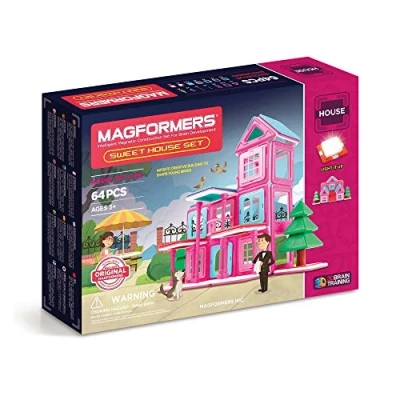 Image of Magformers 705001 Sweet House Set Pink 64 pieces