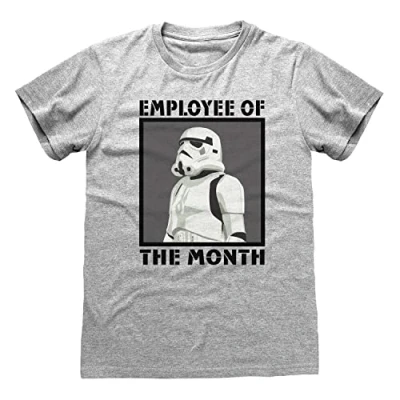 Image of Men&#039;s Star Wars Stormtrooper Employee of The Month Grey T Shirt: Small