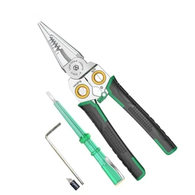 Image of LAOA Wire Stripper with Electricity Measurement Function,7 in 1 Stripping Pliers for Cutting and Pulling Wires, Cable Scissors Scraping Pressing Wires,with Voltage Test (LA324107)