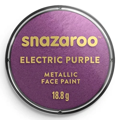 Image of Snazaroo Metallic Face and Body Paint for Kids Adults, Electric Blue Colour, Water Based, Easily Washable, Non Toxic, Makeup, Painting Parties, Ages 3+