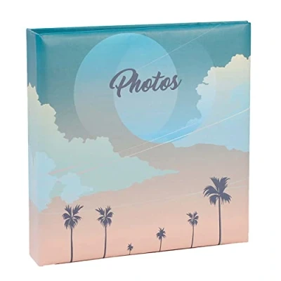 Image of Exacompta Ref 62332E Sunset Photo Album 225 x 220mm in Size, 100 Pages with Plastic Pockets, Holds Up To 200 Photos Matt Laminated Trendy Pattern Cover
