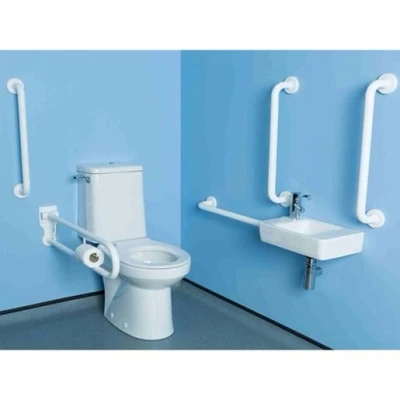 Image of Twyford Doc M Rimless Super Pack with White Grab Rails Left Hand PK8256WH