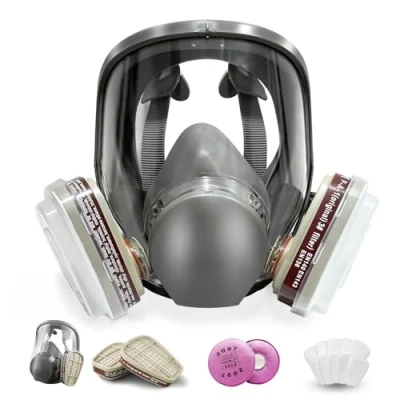 Image of Full Face Respirator Mask, 6800 Reusable Mask with Filters, Dust Anti Fog Against Organic Vapor Fumes Gases for Spray Paint Chemicals Epoxy Resin Welding Sanding