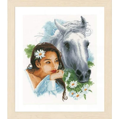 Image of Lanarte Counted Cross Stitch Kit: My Best Friend, Cotton, NA, 33 x 40cm