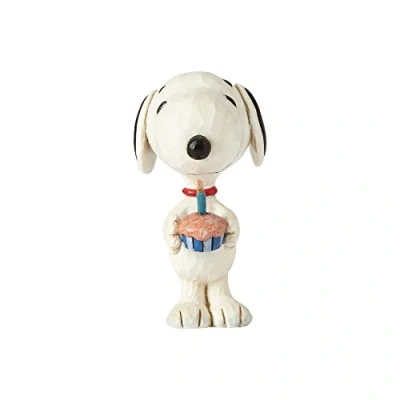 Image of Enesco Peanuts by Jim Shore Snoopy Birthday Mini Figurine, 3 Inches, Multicolor