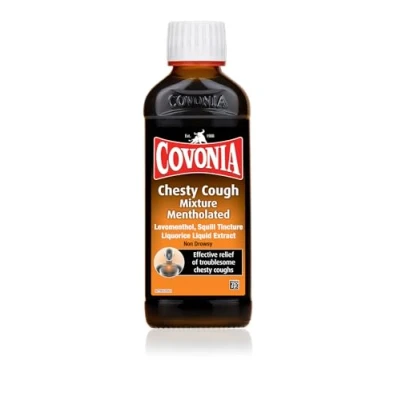 Image of Covonia chesty cough Mixture mentholated 180ml effective relief of troublesome