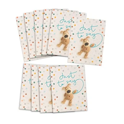 Image of Boofle Multipack of 10 Just to Say Cards For Him/Her/Friend New Job, Graduation &amp; Other Events Cute Designs