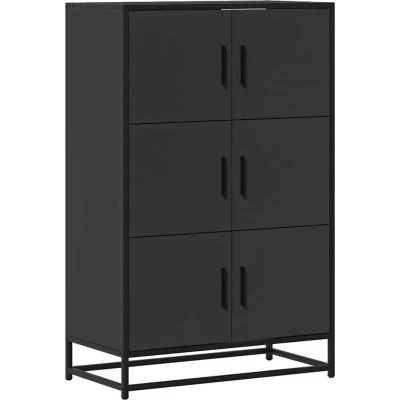 Image of vidaXL Highboard Black 68x35x106.5 cm Engineered Wood and Metal