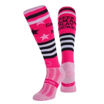 Image of WackySox Keep Calm and Play Hockey Knee Length Sports Socks