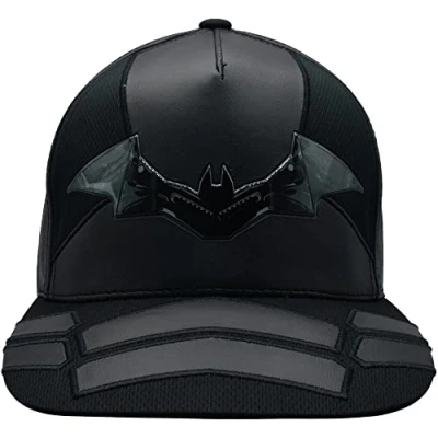 Image of Concept One Unisex&#039;s Dc Comics The Batman Dad Hat, Armor Design Baseball Cap with Flat Brim, Black, Size