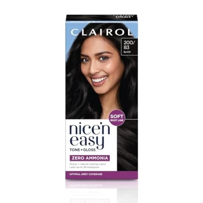 Image of Clairol Nice&#039;n Easy Tone+Gloss Semi Permanent Hair Dye 200/83 Black