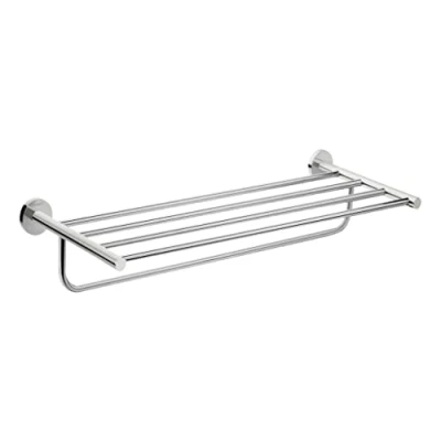 Image of hansgrohe 41720000 Logis Universal Rack with Towel Holder Bathroom Accessories, Chrome