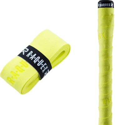 Image of Raquex Chamois Hockey Stick Grip Tape Super Grippy Shammy, Soft &amp; Absorbent Ice Field White or Yellow (Yellow, 1 Grip)
