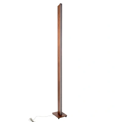 Image of Näve Madera LED floor lamp, wooden look, dimmable