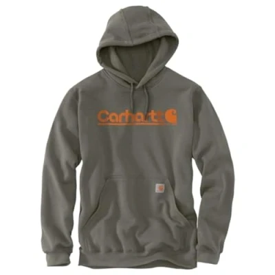 Image of Carhartt Men&#039;s Loose Fit Midweight Logo Graphic Sweatshirt, Dusty Olive, XXL