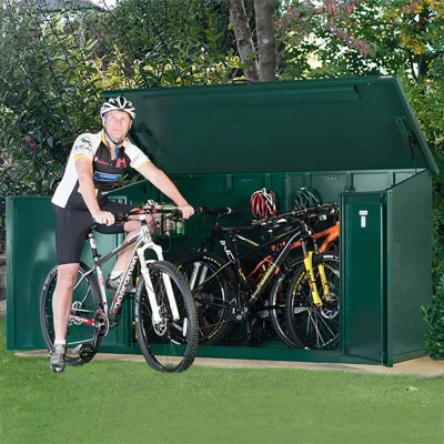 Image of 7&#039;5 x 3&#039;4 Asgard Access Plus Metal Bike Shed 4 Bikes (2.3m 1m)