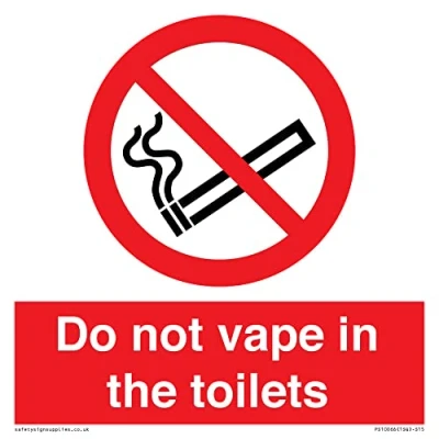 Image of Viking Signs Do not vape in the toilets Sign 150x150mm S15, Red/White