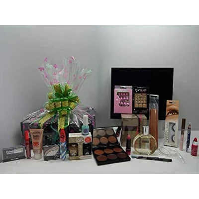 Image of Glory Cosmetics, Silver Gift Hamper For Her, Luxury Perfume &amp; Make Up Beauty Bundle Box Her