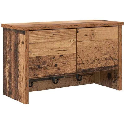 Image of Wall Mounted Coat Rack Old wood 50 x 20 30 cm Engineered Vidaxl