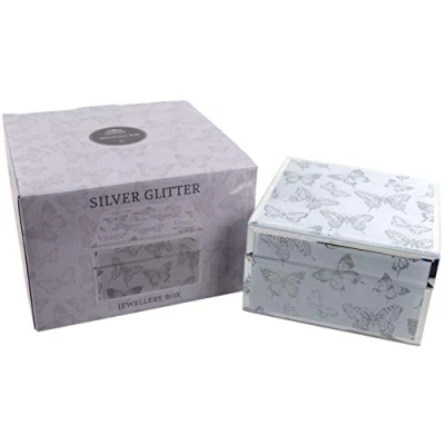 Image of The Leonardo Collection Butterfly Jewellery Square Trinket Box Gift Boxed