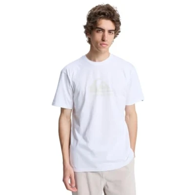 Image of Quiksilver COMP LOGO Unisex Print Tshirt, Size: Large, White