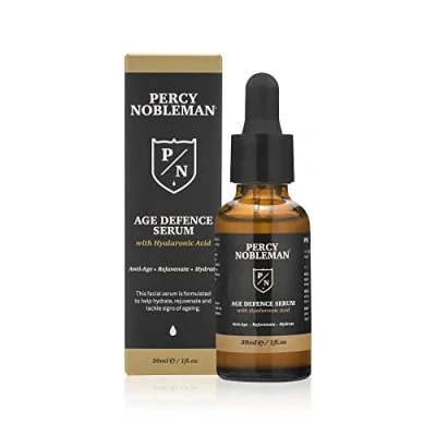 Image of Percy Nobleman Age Defence serum with Hyaluronic Acid, a face vitamin rich formula to help tackle signs of ageing, 30ml