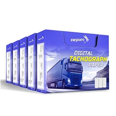 Image of SWIPARO Certified Tachograph Paper Rolls Thermal for All Truck Digital Tachographs 57/8mm (Pack of 15)