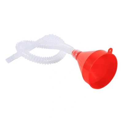 Image of 8cm Wide Mouth Fuel Funnel Universal Automotive Vehicle Plastic Filling Long Flexible Spout Extension Car for Water Gasoline Coolant Transmission Engine Oil