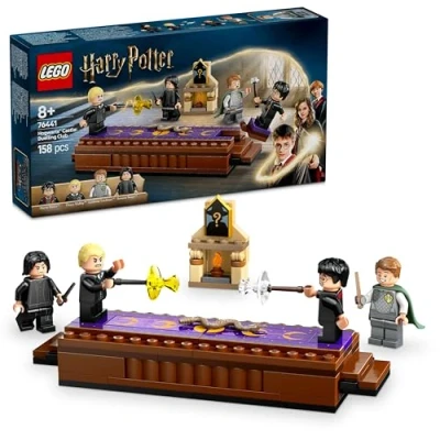 Image of LEGO Harry Potter Hogwarts Castle: Dueling Club Playset with 4 Collectible Minifigures incl. Draco Malfoy &amp; Severus Snape, Role Play Toy Toppling Function for 8+ Year Old Boys Girls 76441