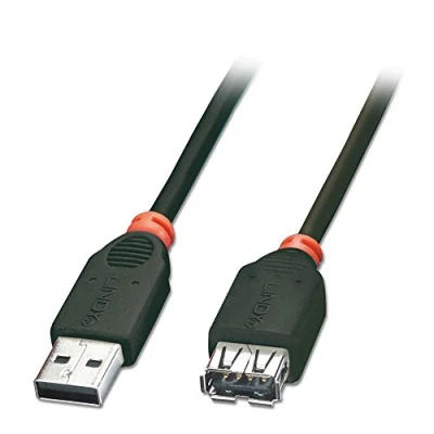 Image of LINDY 41770 0.2 m Type A Male to Female USB 2.0 Extension Cable Black