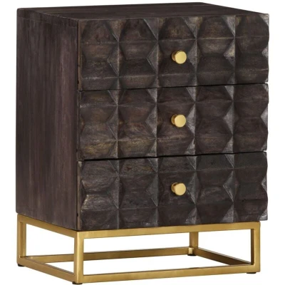 Image of vidaXL Bed Cabinet Black 40x30x50 cm Solid Mango Wood