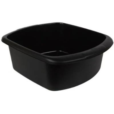 Image of 2 X New Whitefurze Kitchen Black Large Rectangular Washing Up Bowl Plastic Basin 9l