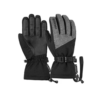 Image of Reusch Outset R TEX XT Unisex Finger Gloves with Elastic Wrist Strap Black/Black Melange, 9